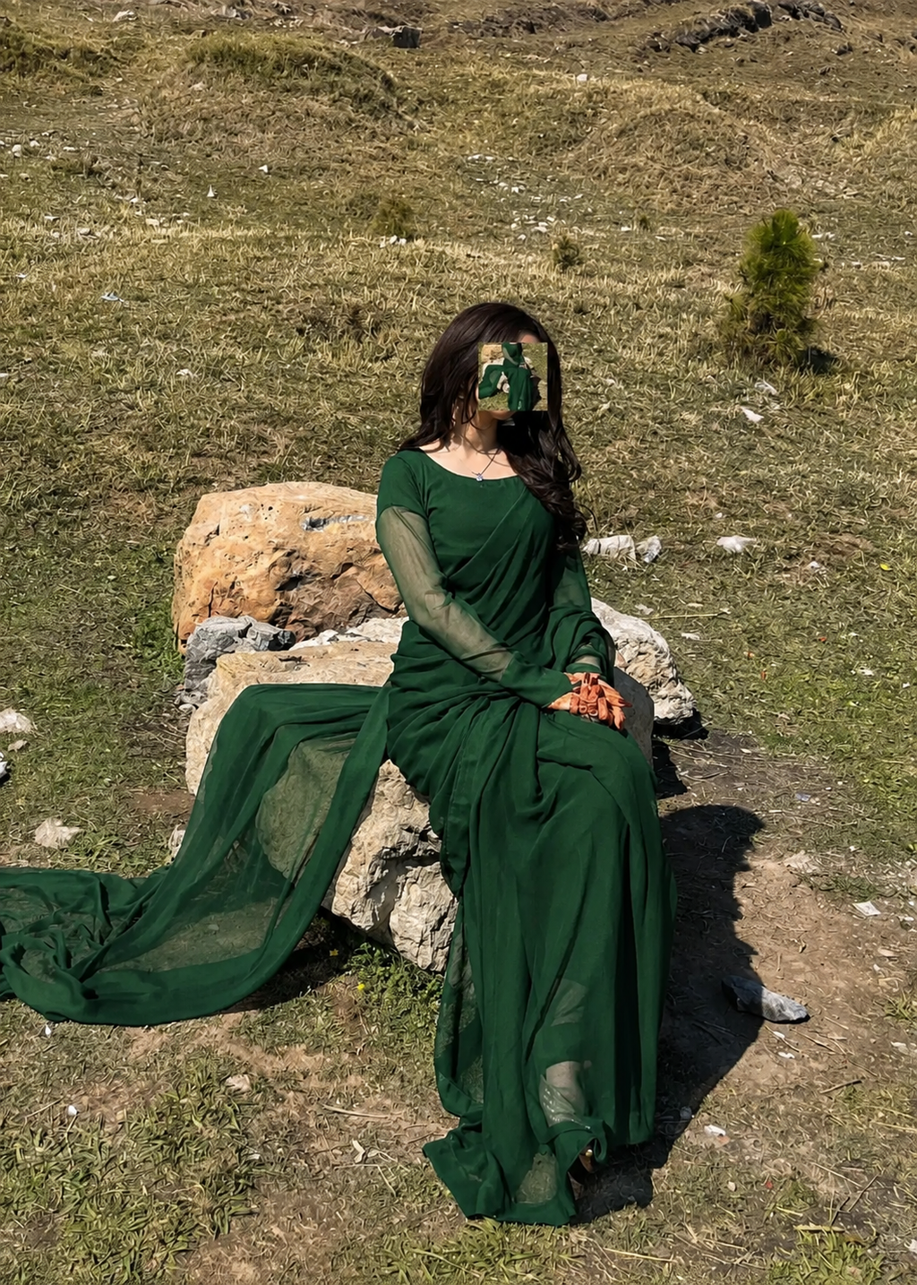 Zarif Ready to Wear Chiffon Saree I Premium Stitched Saree Set with Blouse