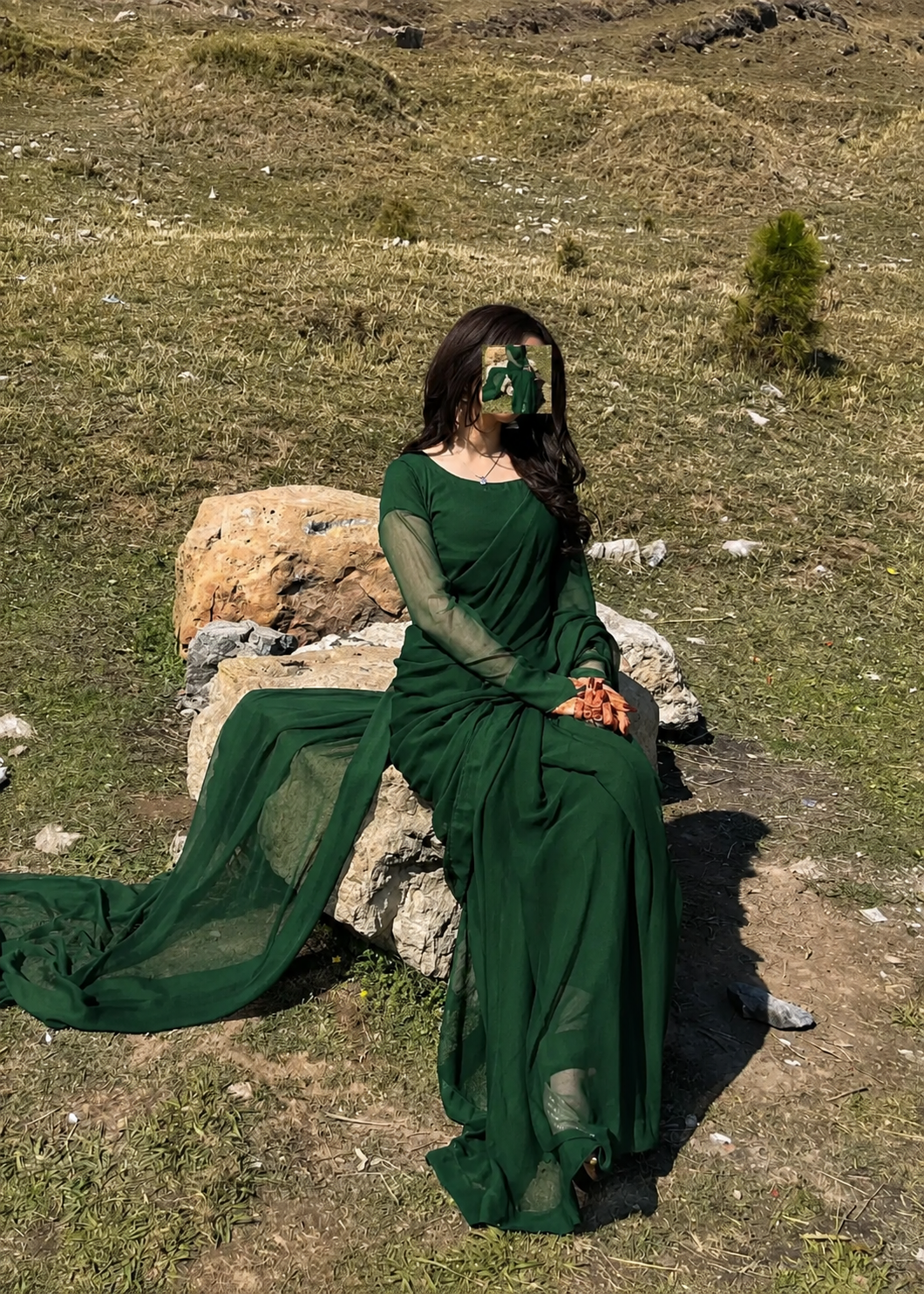 Zarif Ready to Wear Chiffon Saree I Premium Stitched Saree Set with Blouse
