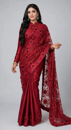 ELEGANT EMBROIDERED PALLU SAREE