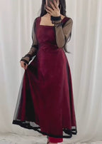 Midnight Allure 2-Piece Net and Silk Suit