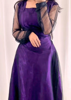 Midnight Allure 2-Piece Net and Silk Suit