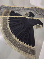 Midnight Star Chiffon 3Piece Suite Heavily Embroidered Sitara Work