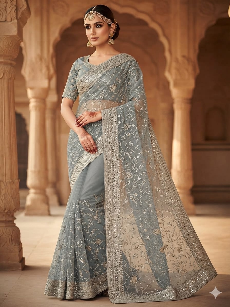Regal Sequence Saree