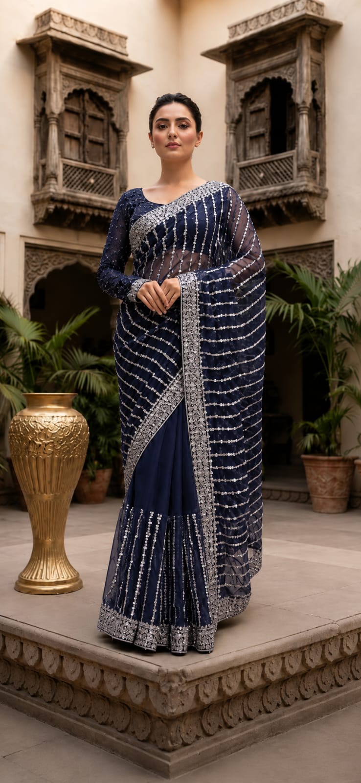 pearl shine saree