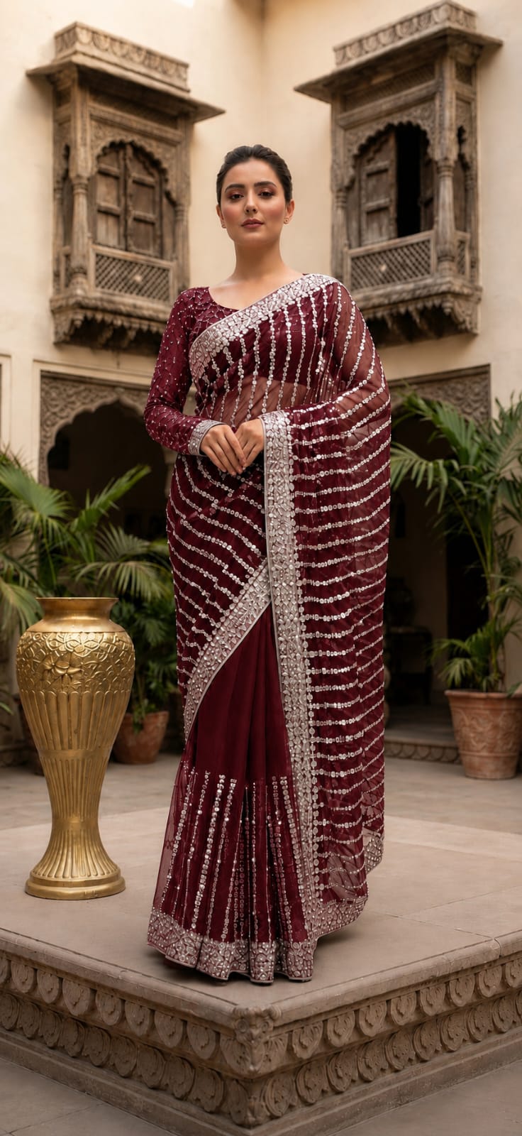 pearl shine saree