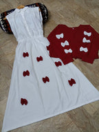 Elegant Bow Maxi 2PC Party Wear Set for Women | Chic Formal Dress