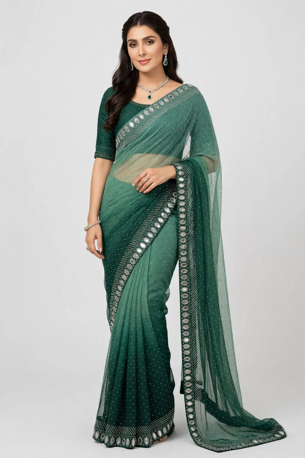 CLASSIC BORDER DOUBLE SHADE SAREE