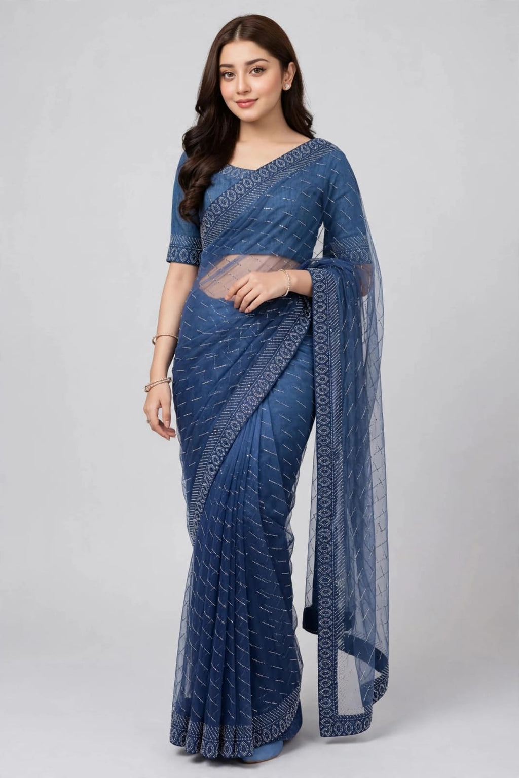 CLASSIC BORDER DOUBLE SHADE SAREE