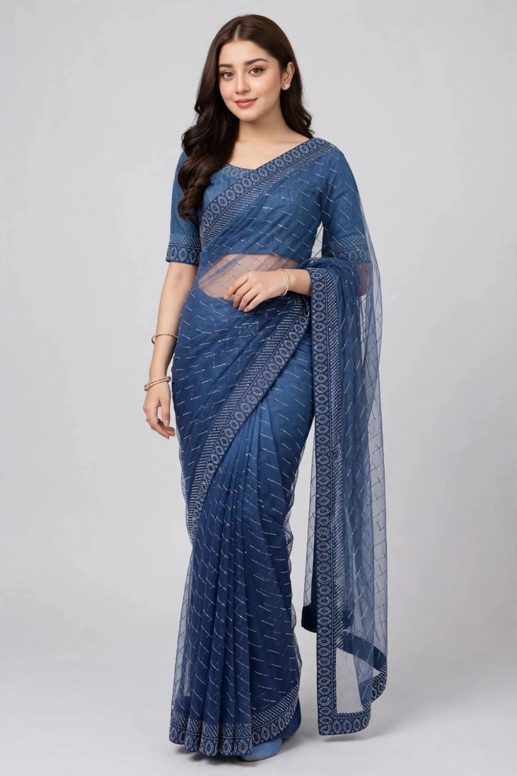 CLASSIC BORDER DOUBLE SHADE SAREE
