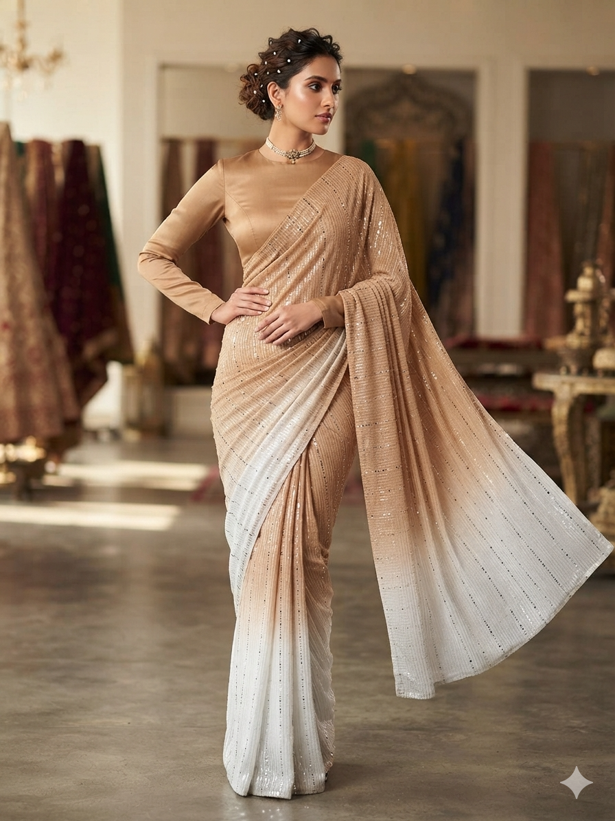 DOUBLE SHADE MOONLIGHT SAREE